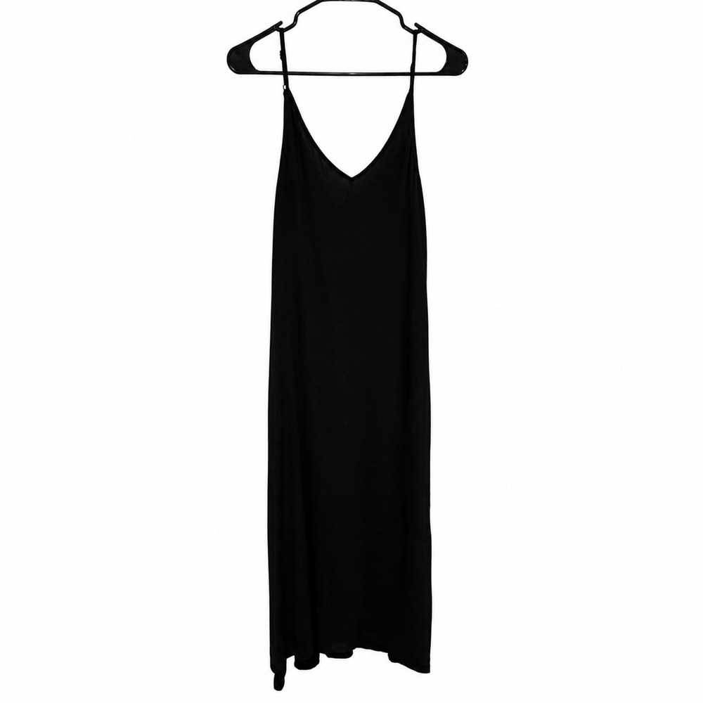 Zanzea Collection Black Maxi Slip Dress V-Neck Spaghetti Strap Cotton Blend 10